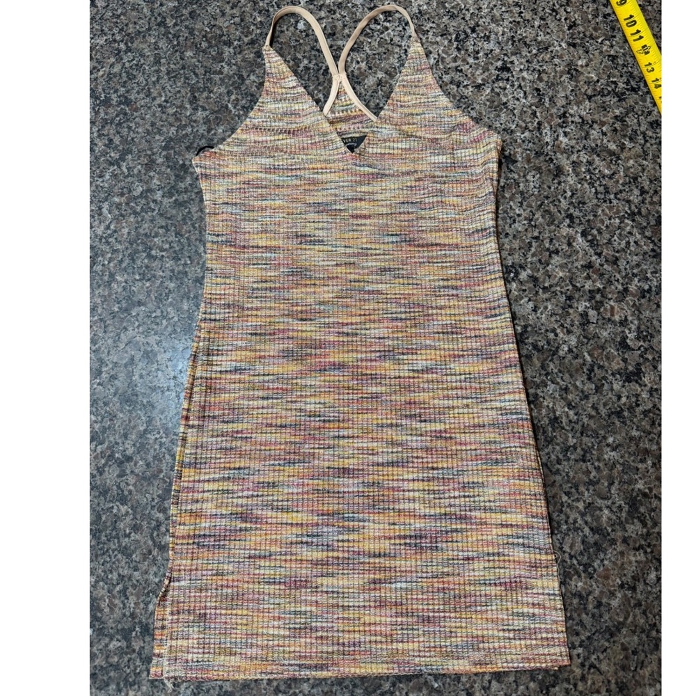 Forever 21 Contemporary Multi-Color Metallic Ribbed Mini Dress Medium